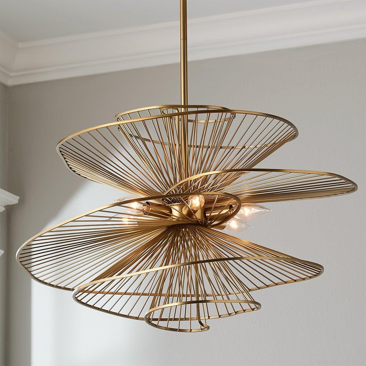 Ribbon Swirl Chandelier - 6 Light | Shades of Light