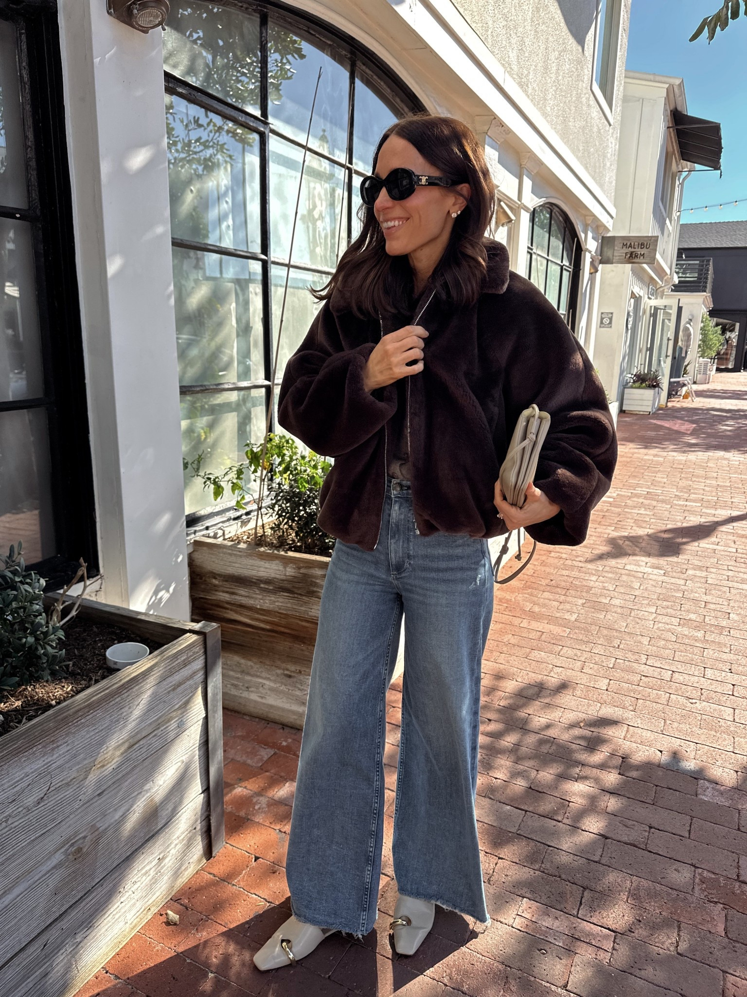 Today’s outfit for lunch 
Love this faux fur puffer jacket- runs tts and so comfortable 

#LTKOver40