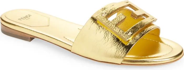 Fendi Baguette Metallic Slide Sandal | Nordstrom | Nordstrom