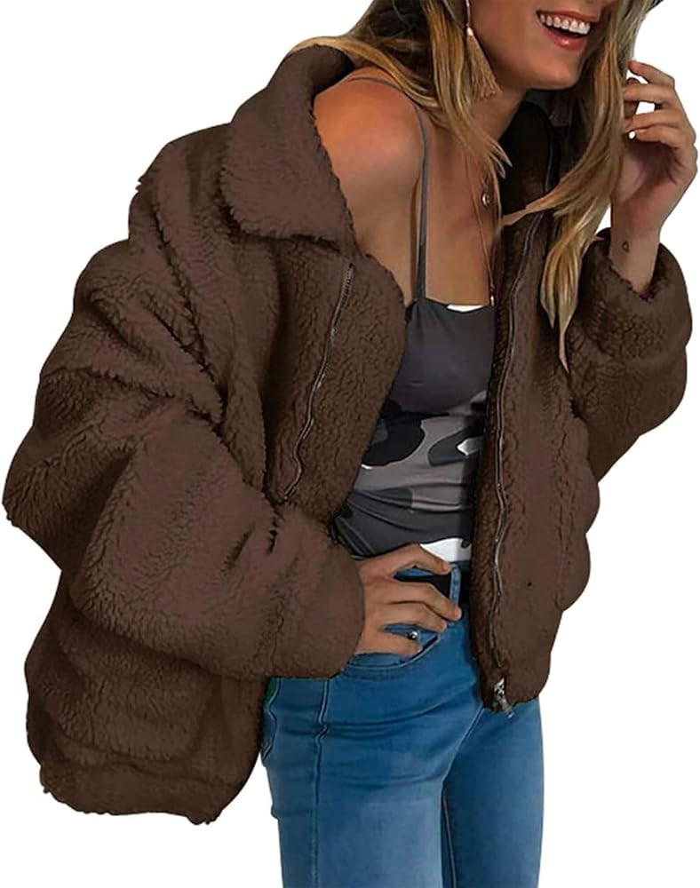 PRETTYGARDEN Women's Fashion Winter Coat Sherpa Fleece Faux Fur Shearling Oversized Trendy Jacket... | Amazon (US)