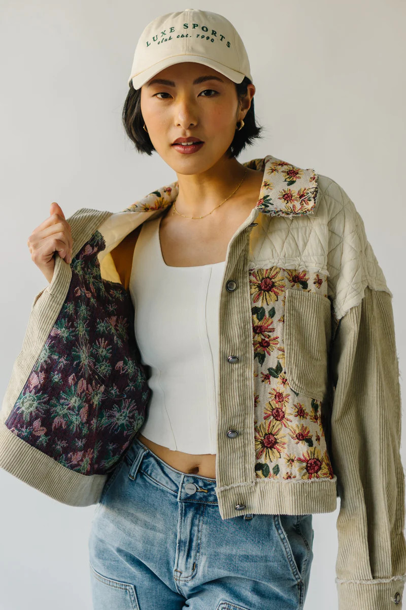 The Dawkins Quilt Panel Jacket in Beige Multi | Piper & Scoot