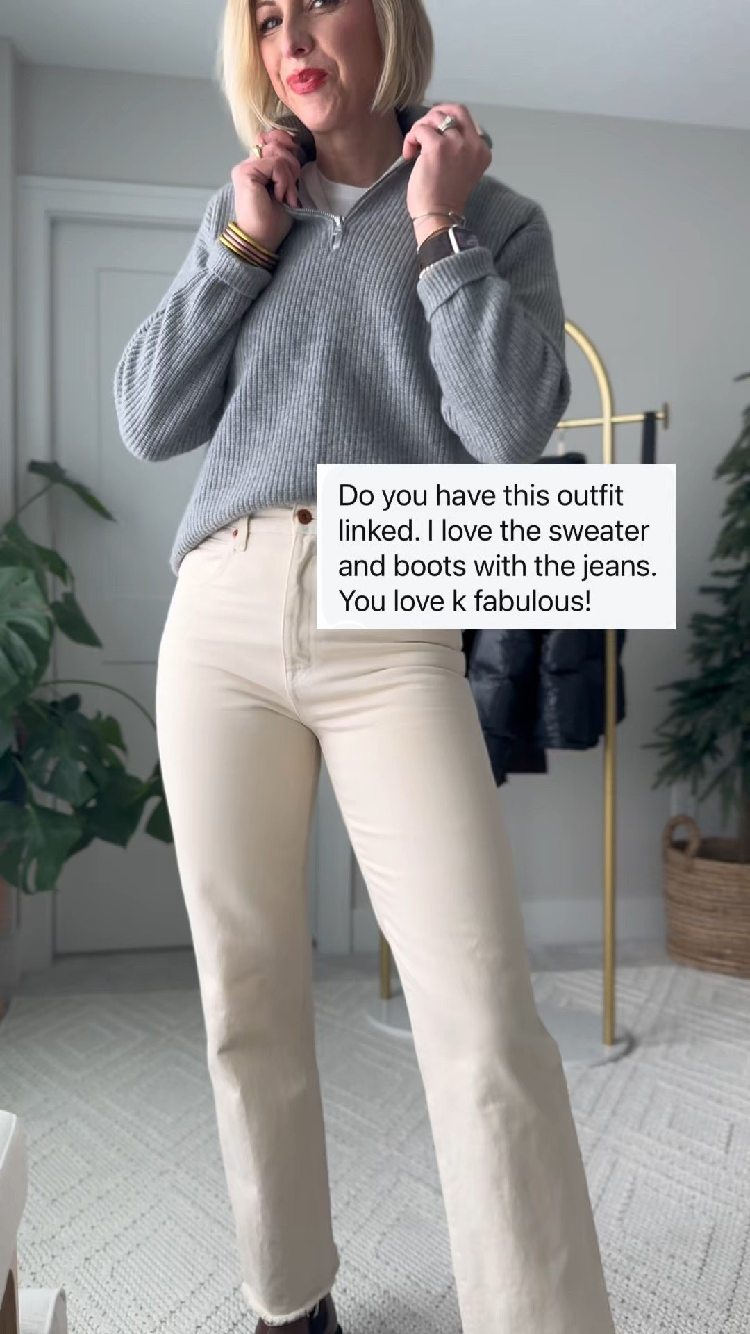 Off-white jeans are a huge trend going into 2025! I love how classic and effortless they are. Pair with a cozy sweater and a great pair of Chelsea boots for an everyday look

#LTKSeasonal #LTKStyleTip #LTKOver40