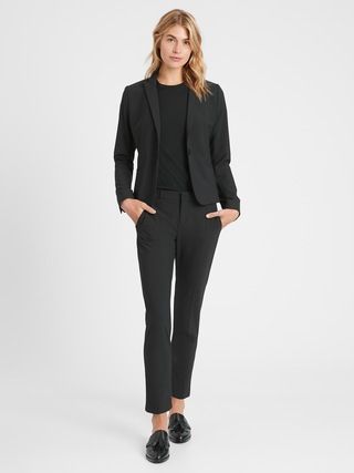 Petite Avery Straight-Fit Washable Wool-Blend Ankle Pant | Banana Republic (US)