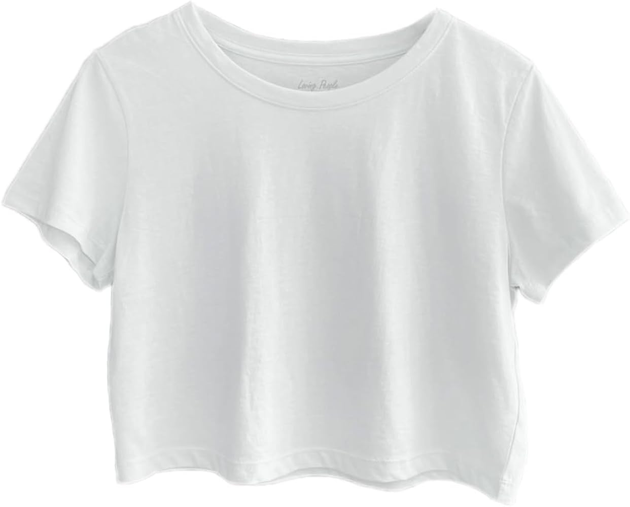 Women's Loose Fit Crop Tops Round Neck Short Sleeve Casual 100% Cotton Cropped Top Tee T-Shirt | Amazon (US)