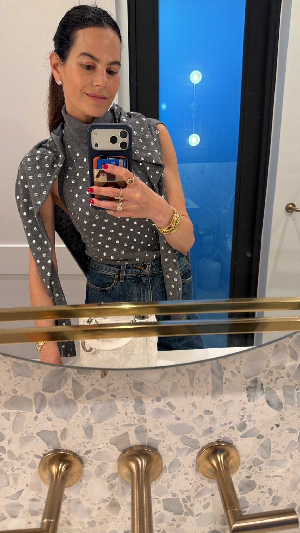 Wearing a small 
