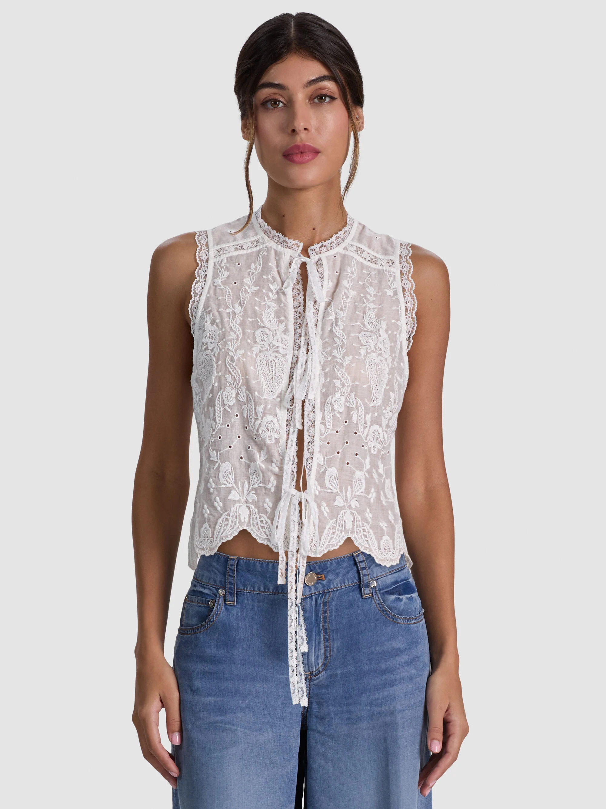 AMAL EMBROIDERED TANK | Alice + Olivia
