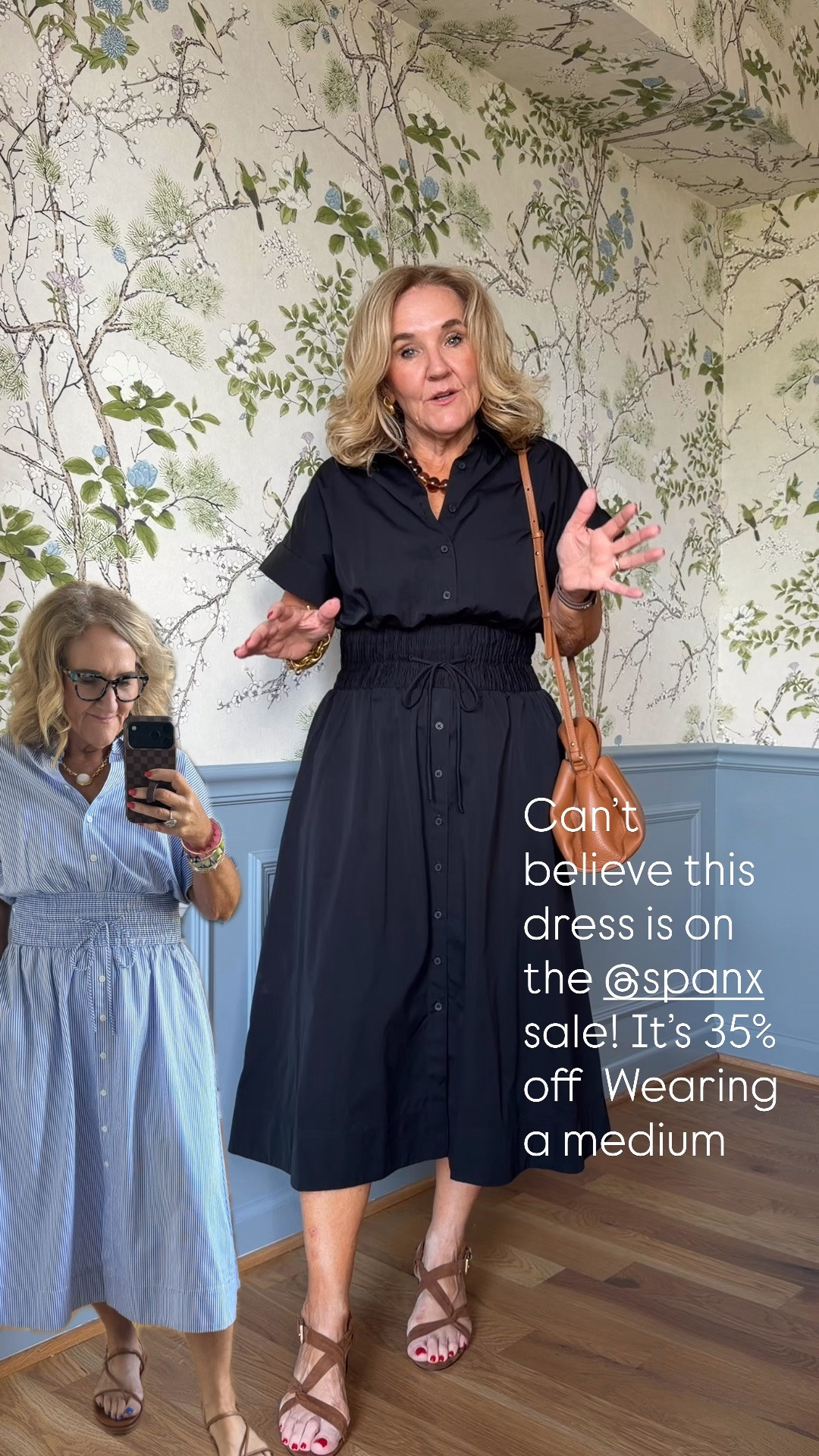 @spanx sale. No code needed. Lots of great styles for summer. 
Dress wearing a medium 
Excellent quality cotton poplin. Comes in 3 colors

#LTKSaleAlert #LTKOver40 #LTKWorkwear