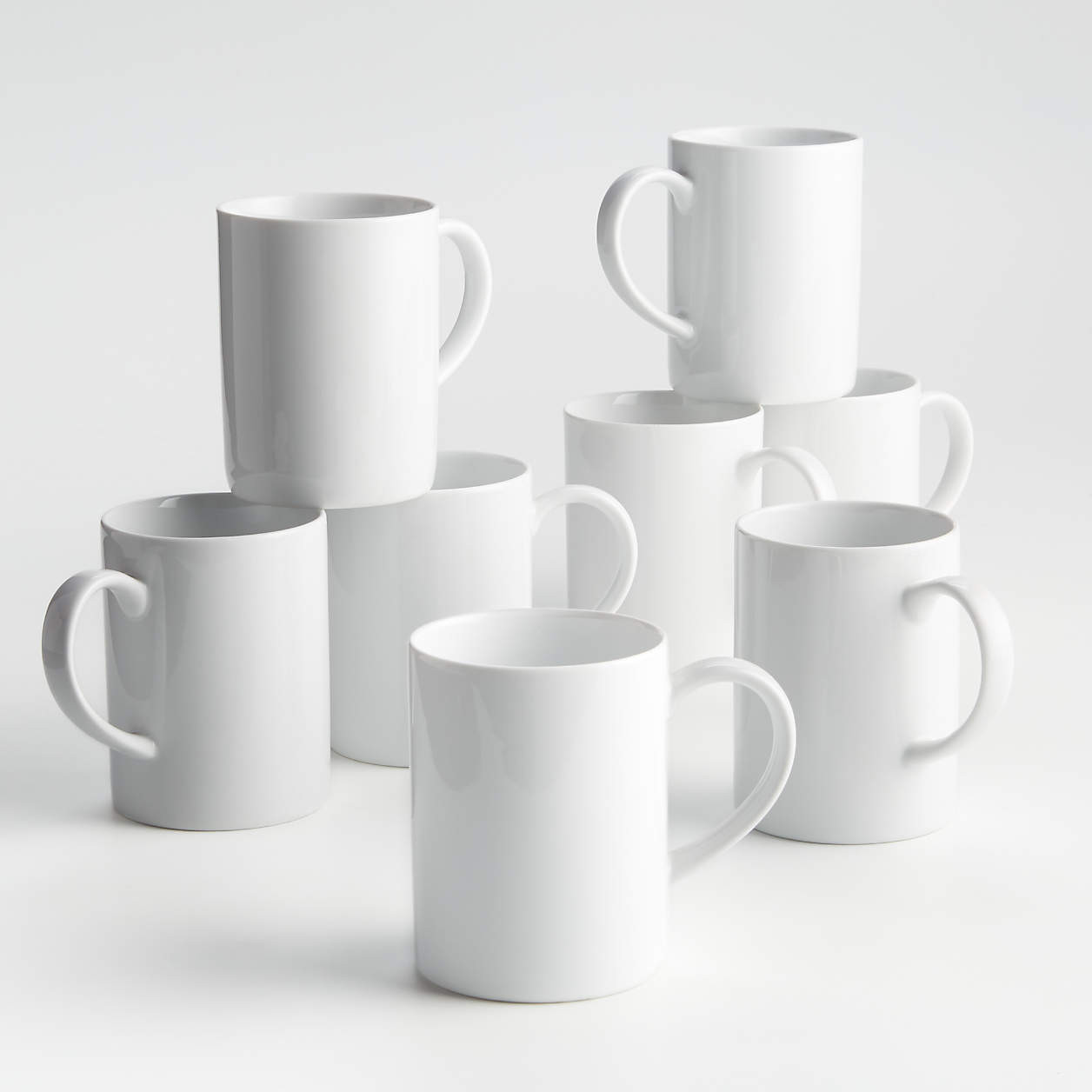 Aspen 11-oz. Porcelain Can Mugs, Set of 8 + Reviews | Crate & Barrel | Crate & Barrel