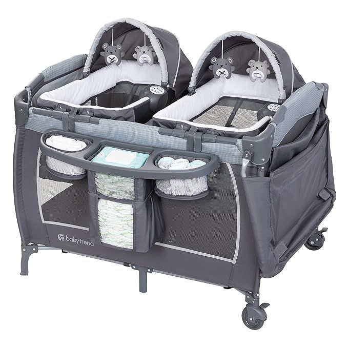 Baby Trend Lil' Snooze Deluxe III for Twins, Cozy Grey | Amazon (US)