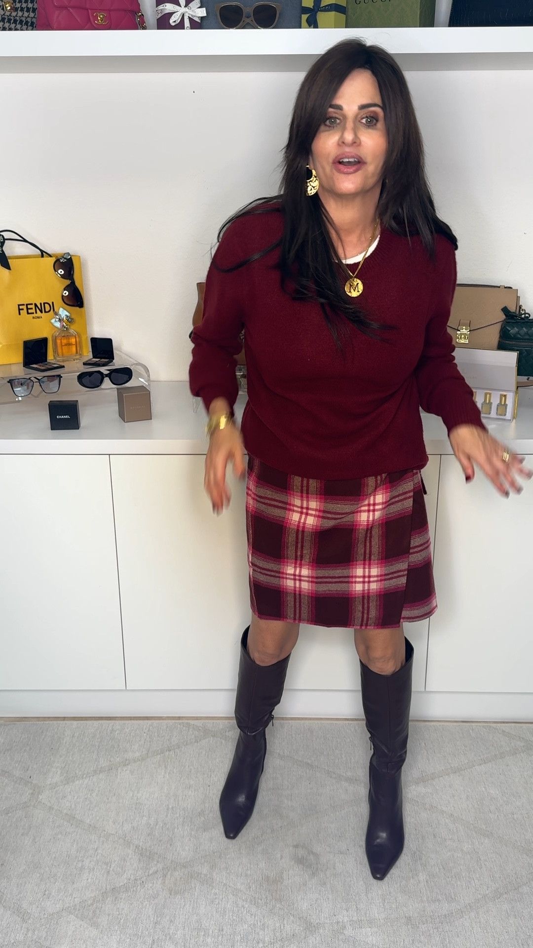 Skirt sarong, size 2 but I should have sized down . Sweater size sm- super soft . Boots TTS and Tee a med. 

#LTKCyberWeek #LTKOver40 #LTKWatchNow