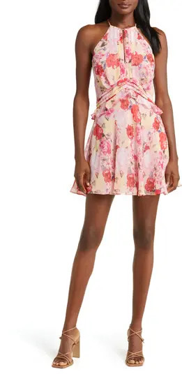 FLORET STUDIOS Floral Ruffle Waist Dress | Nordstromrack | Nordstrom Rack