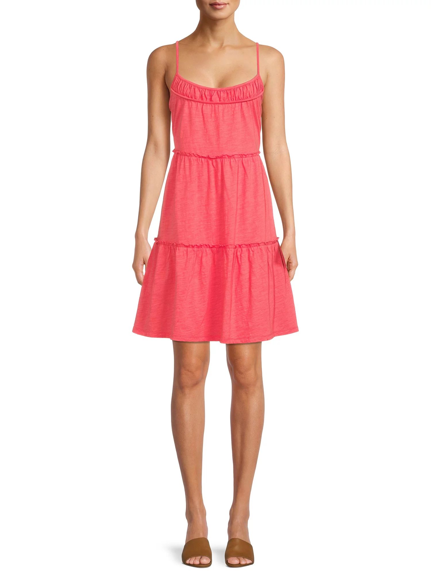 Time and Tru Women's Tiered Tank Dress | Walmart (US)