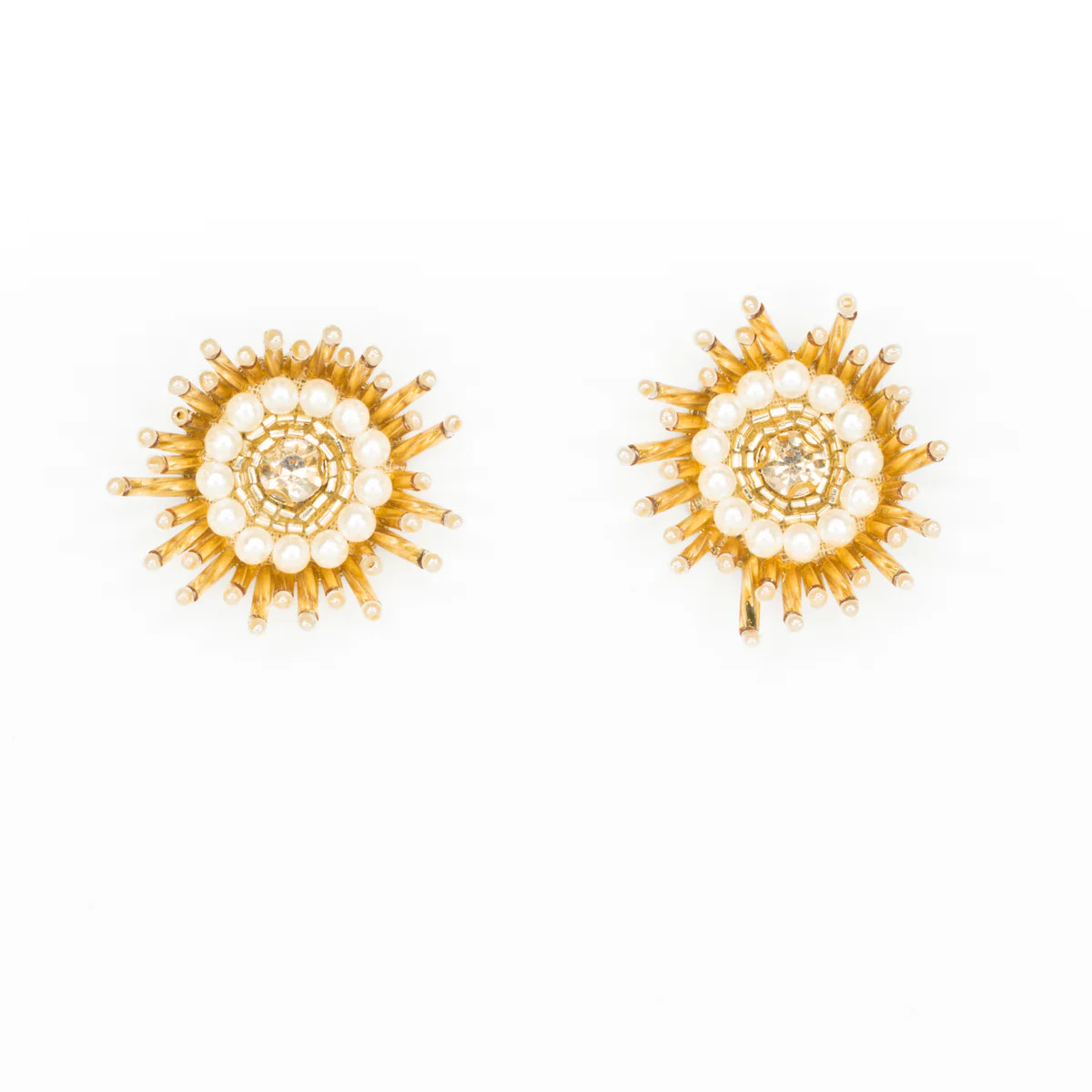 Sunburst Earrings in Pearl | Beth Ladd Collections