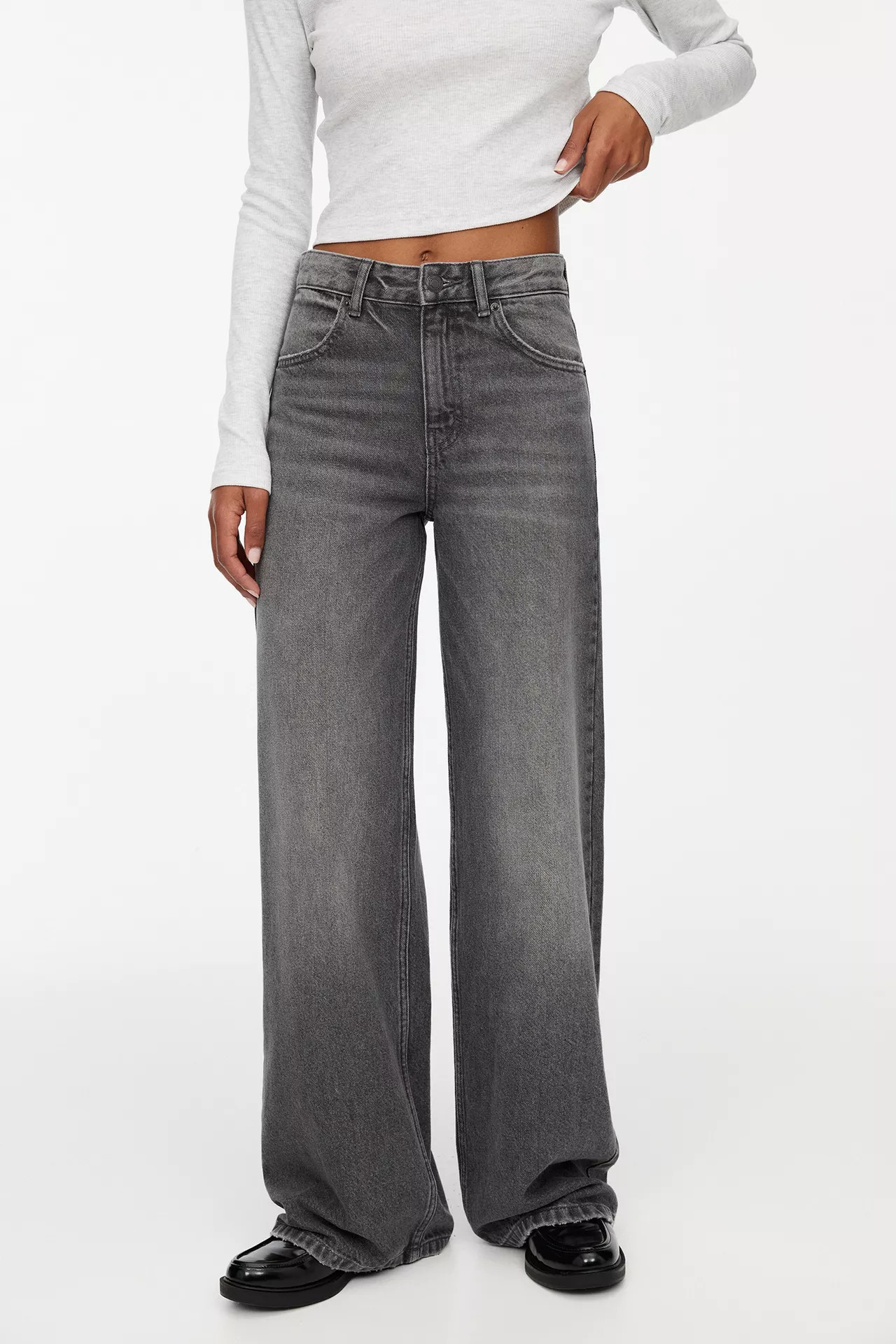 High-waist wide-leg jeans | PULL and BEAR UK