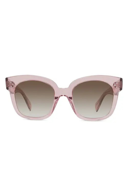 CELINE 54mm Gradient Round Sunglasses in Shiny Pink/Brown at Nordstrom | Nordstrom