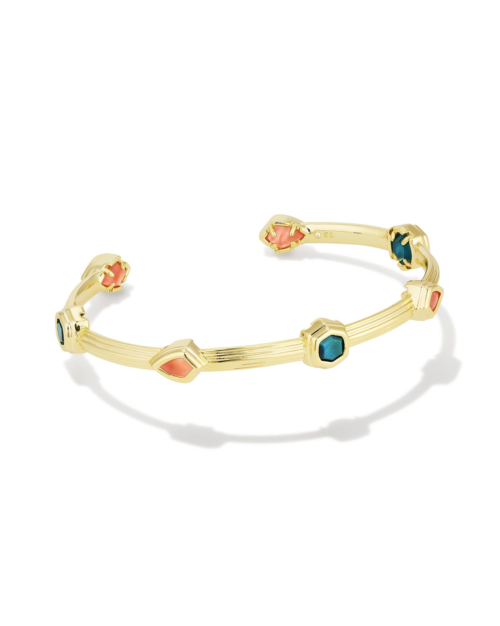 Monica Gold Cuff Bracelet in Teal Mix | Kendra Scott