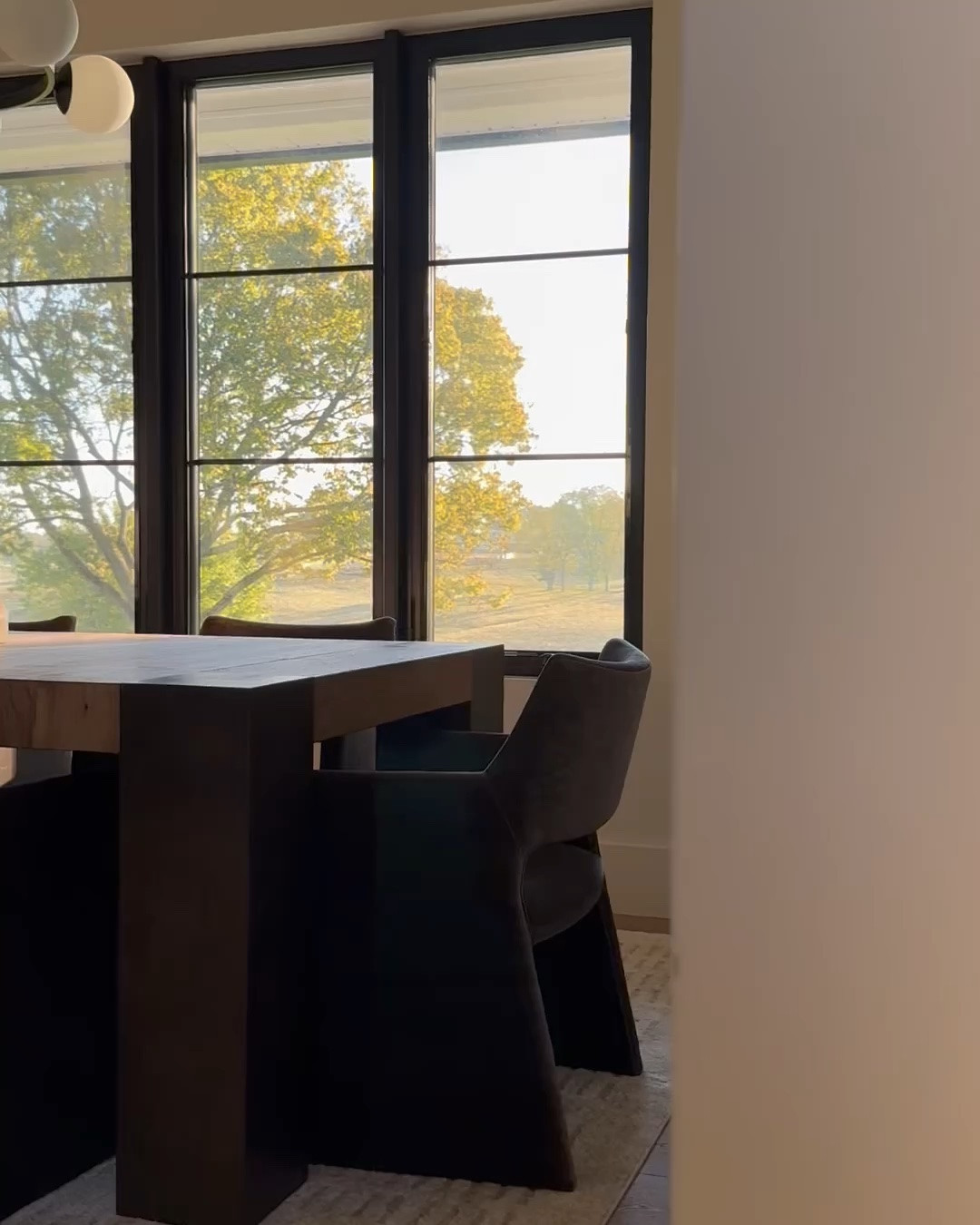 My dining table is the best price I’ve seen this year! This is an investment piece that was so worth it to me! The style and quality are amazing. I love the chunky metal legs with patina contrasted to the wood top. My large brass + glass hurricane is also on major sale 🤎✨