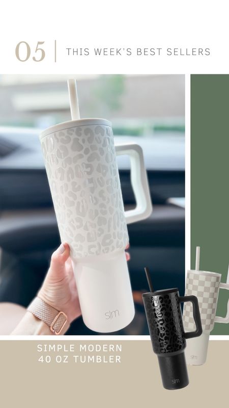 Last weeks best sellers and most loved finds! Simple modern 40 oz tumbler with lid straw and handle! Stanley dupe alternative tons of colors and designs white leopard black leopard checker amazon faves gift ideas for her mom friend daughter teacher aunt stocking stuffer ideas 

#LTKFind #LTKunder50 #LTKBacktoSchool
