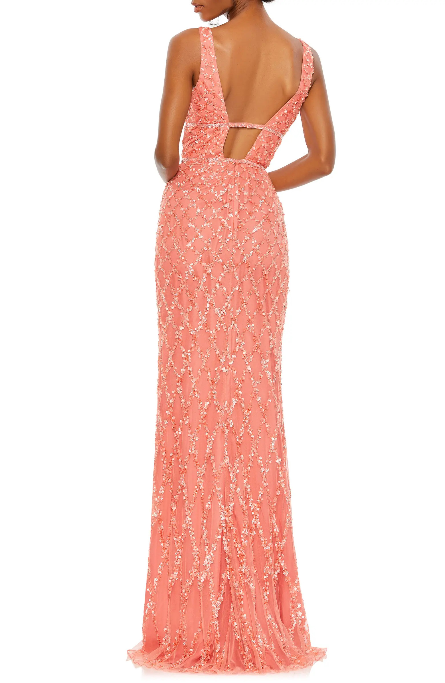 Sequin Plunge Neck Gown | Nordstrom