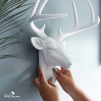 WallCharmers White Deer Head Wall Decor, Handmade Faux Deer Head, Made of Eco-Friendly Resin Grea... | Amazon (US)