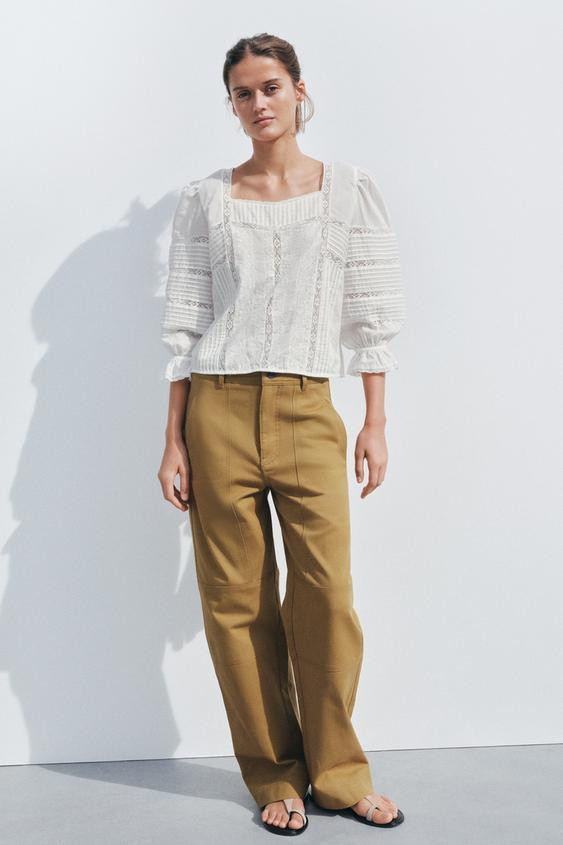 ZW COLLECTION EMBROIDERED ROMANTIC BLOUSE | Zara UK