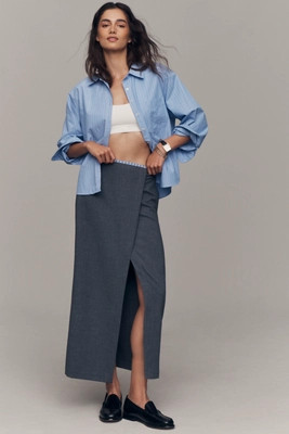 Maeve Wrap Pencil Midi Skirt | Anthropologie (US)