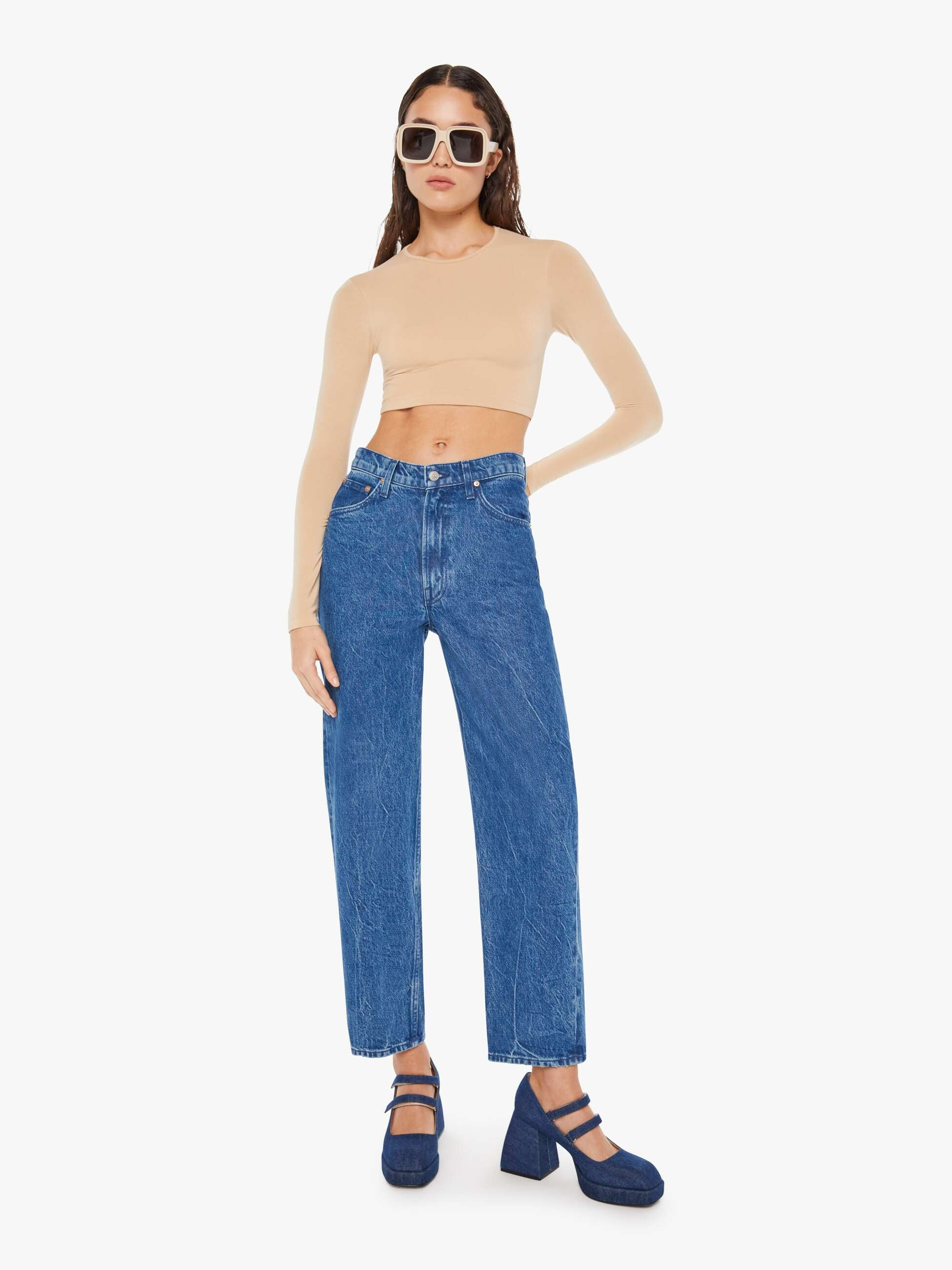 SNACKS! High Waisted Double Stack Ankle | Mother Denim