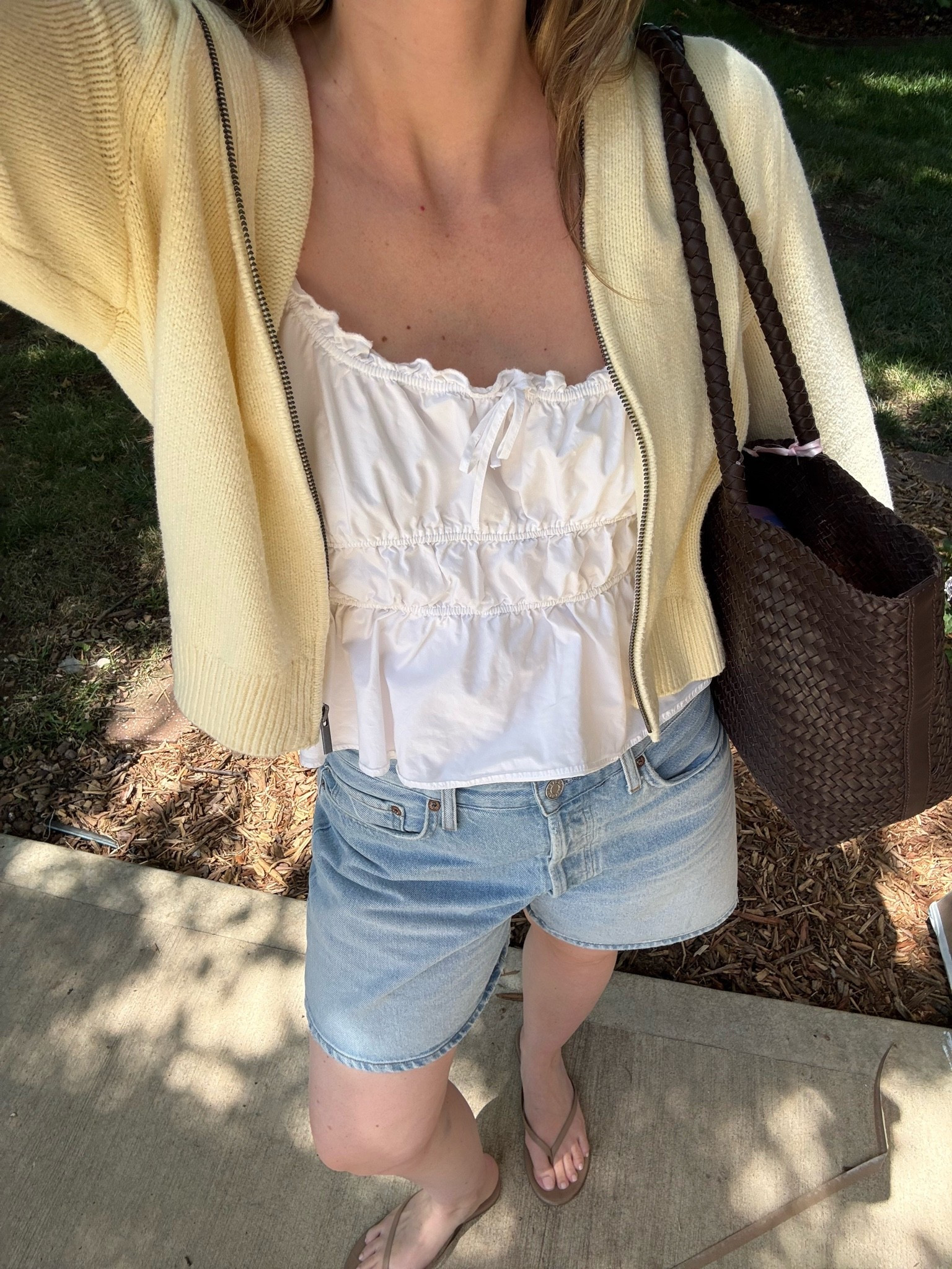 medium in tank and jacket! Denim shorts tts 

Summer outfit

#LTKootd