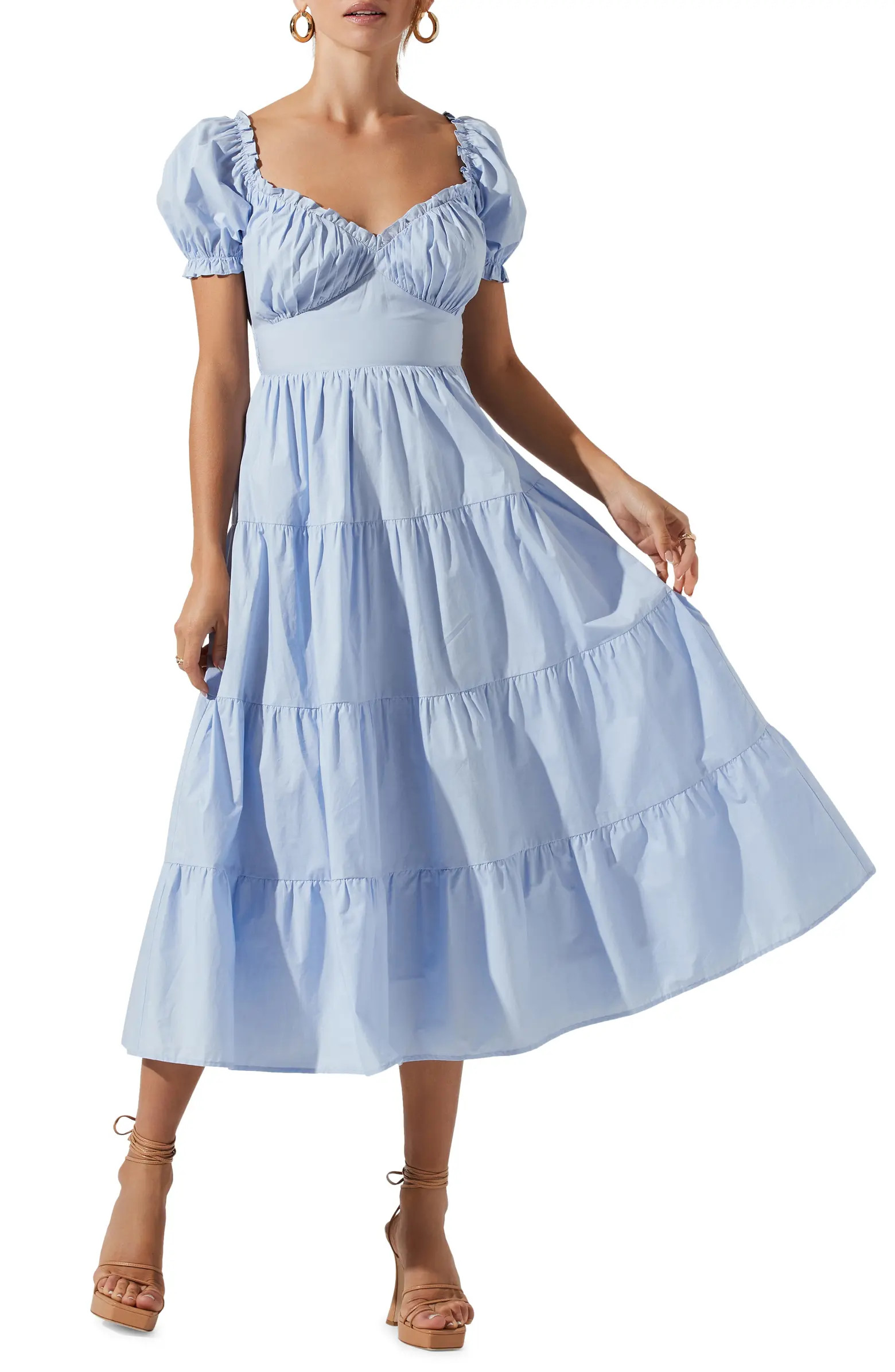 Sweetheart Neck Tiered Ruffle Cotton Dress | Nordstrom