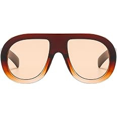 Popular Fashion Pilot Sunglasses Women Retro Chunky Designer Men Punk Gradient Shades UV400 Overs... | Amazon (US)