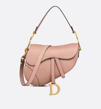 Saddle Bag with Strap Blush Grained Calfskin | DIOR | Dior Couture
