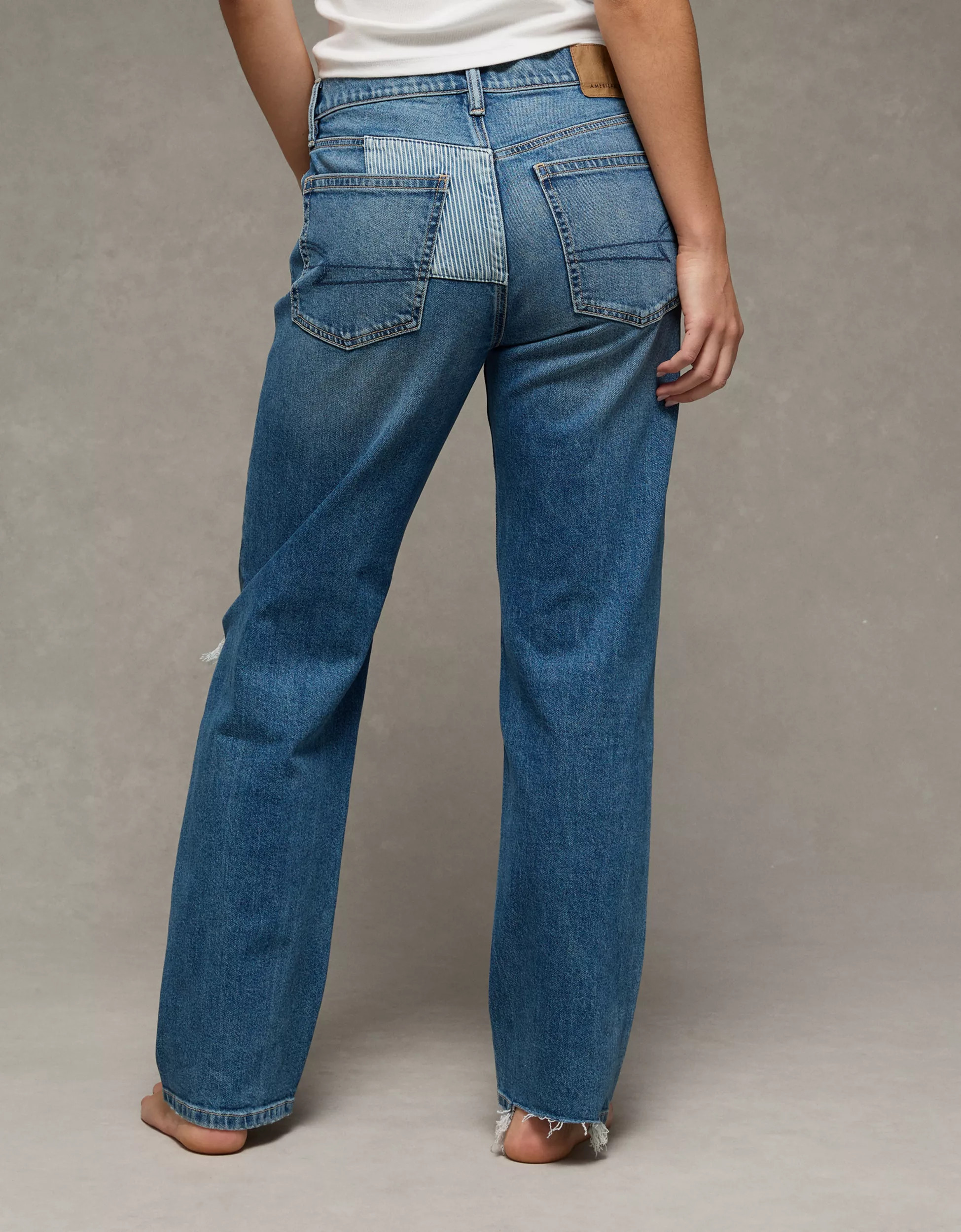 AE Strigid Low-Rise Baggy Straight Jean | American Eagle Outfitters (US & CA)