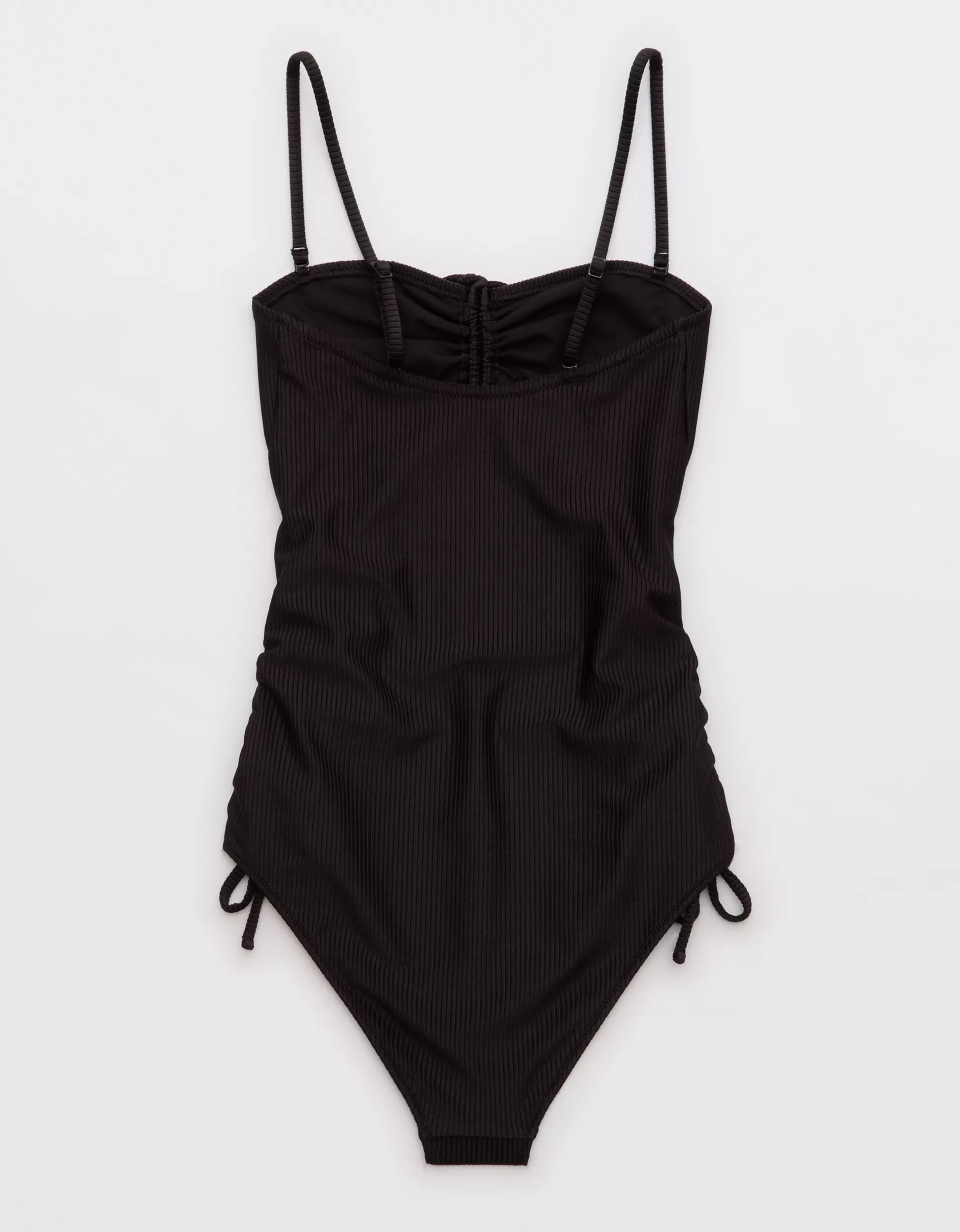Aerie Shine Rib Strapless Cheeky One Piece Swimsuit | Aerie