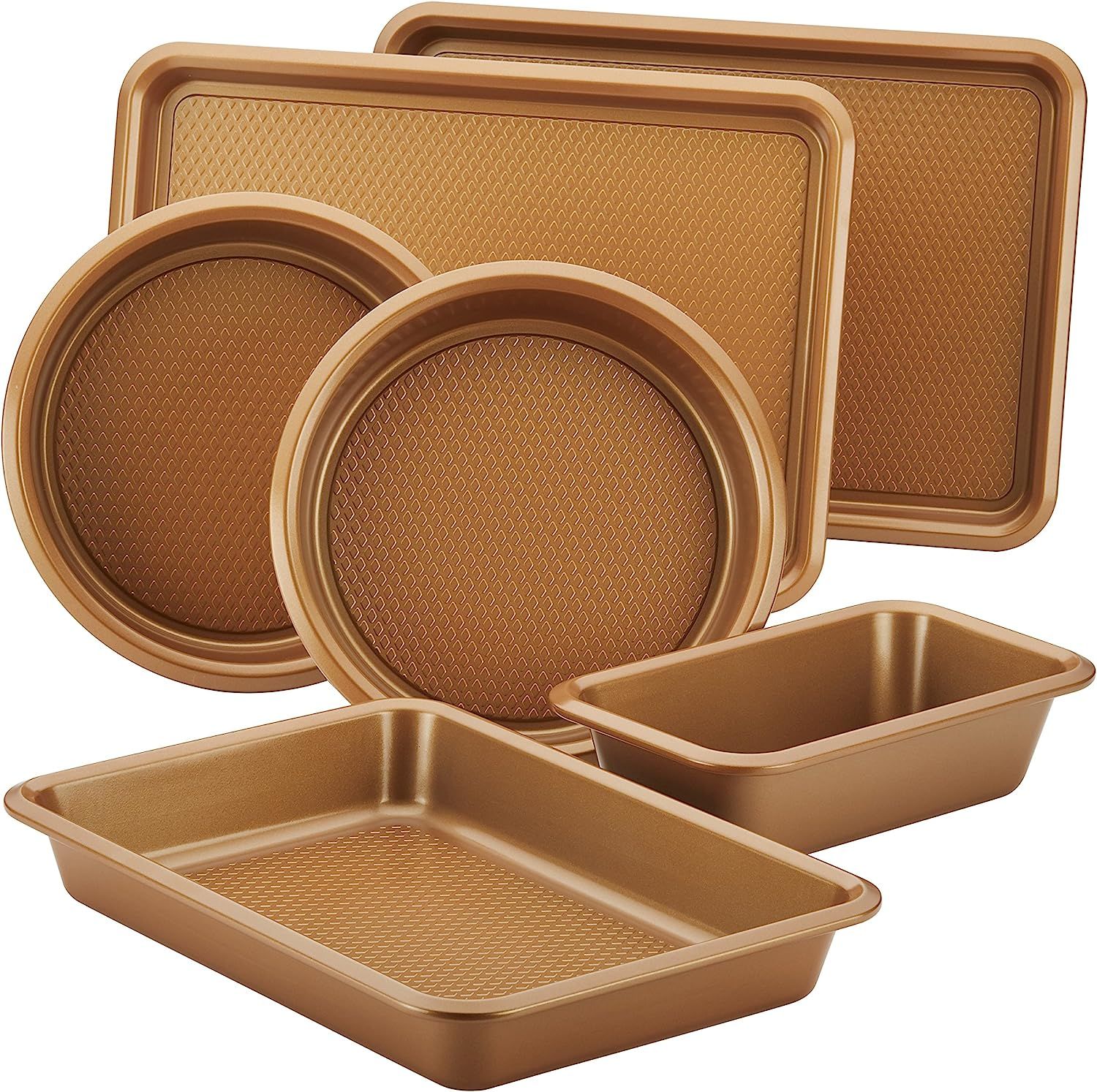 Ayesha Curry Nonstick Bakeware Set with Nonstick Cookie Sheet, Cake Pans, Baking Pan and Bread Pa... | Amazon (US)