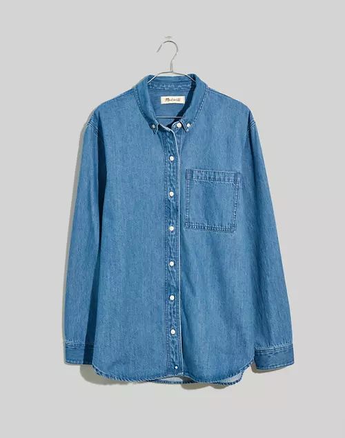 Denim Button-Down Collar Oversized Shirt in Cranover Wash | Madewell