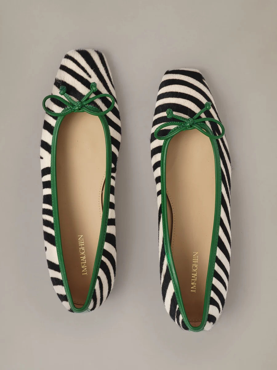 Black/Off_White Zebra Viola Pony Hair Ballet Flats | Women's Shoes ... | J.McLaughlin