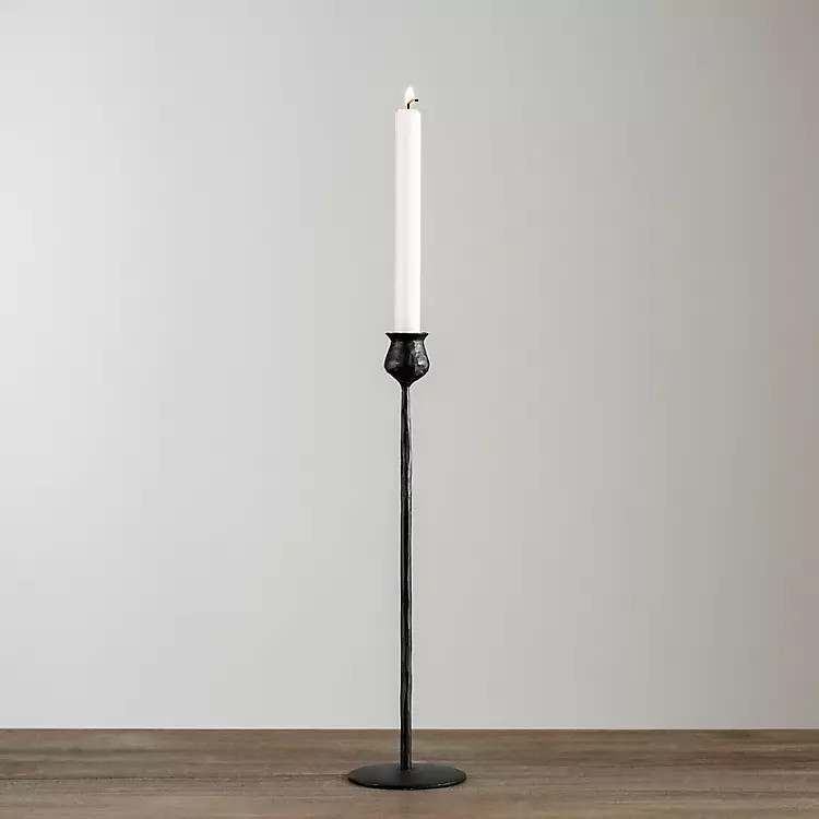 Black Textured Taper Candle Holder, 16 in. | Kirkland's Home