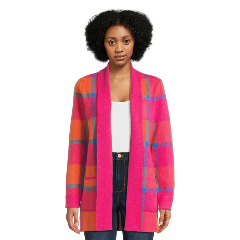 99 Jane Street Women's Open Front Cardigan Sweater with Long Sleeves, Midweight, Sizes XS-XXXL | Walmart (US)