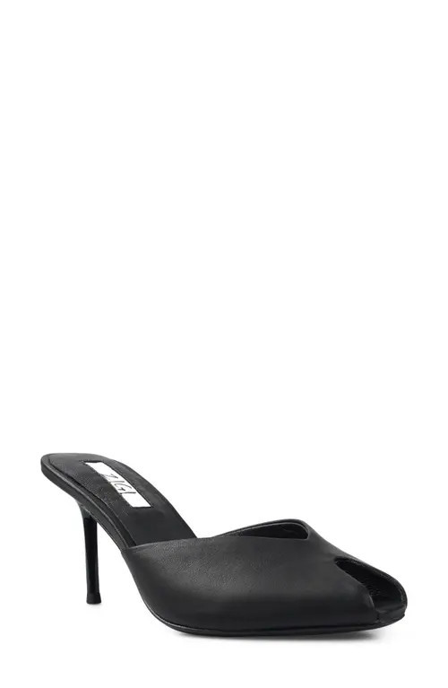 ZIGI Birdey Peep Toe Mule in Black Leather at Nordstrom, Size 11 | Nordstrom