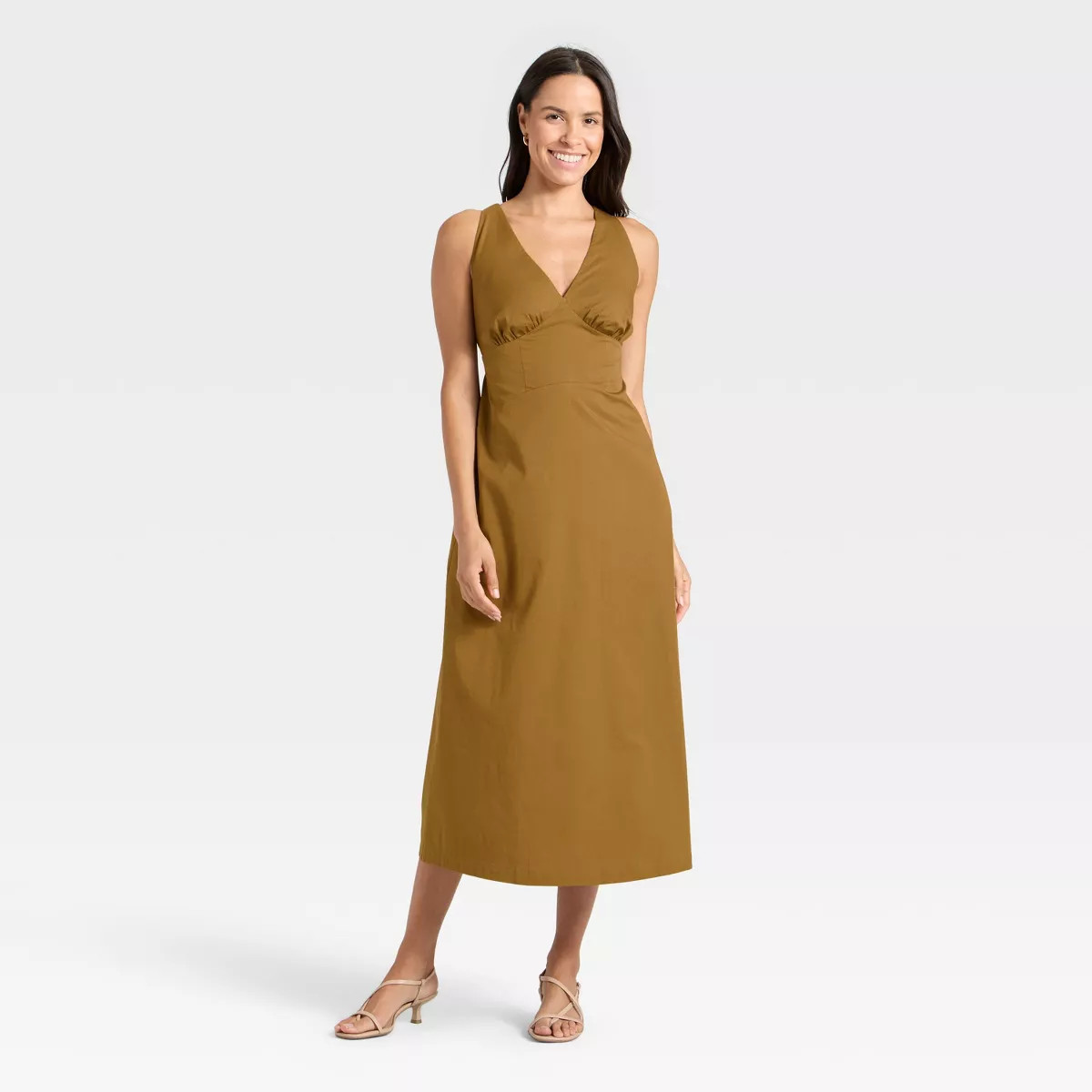 Women's Open Back Maxi Dress - A New Day™ Brown S | Target