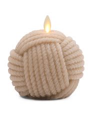 Moving Flame Embossed Rope Ball Led Candle | TJ Maxx