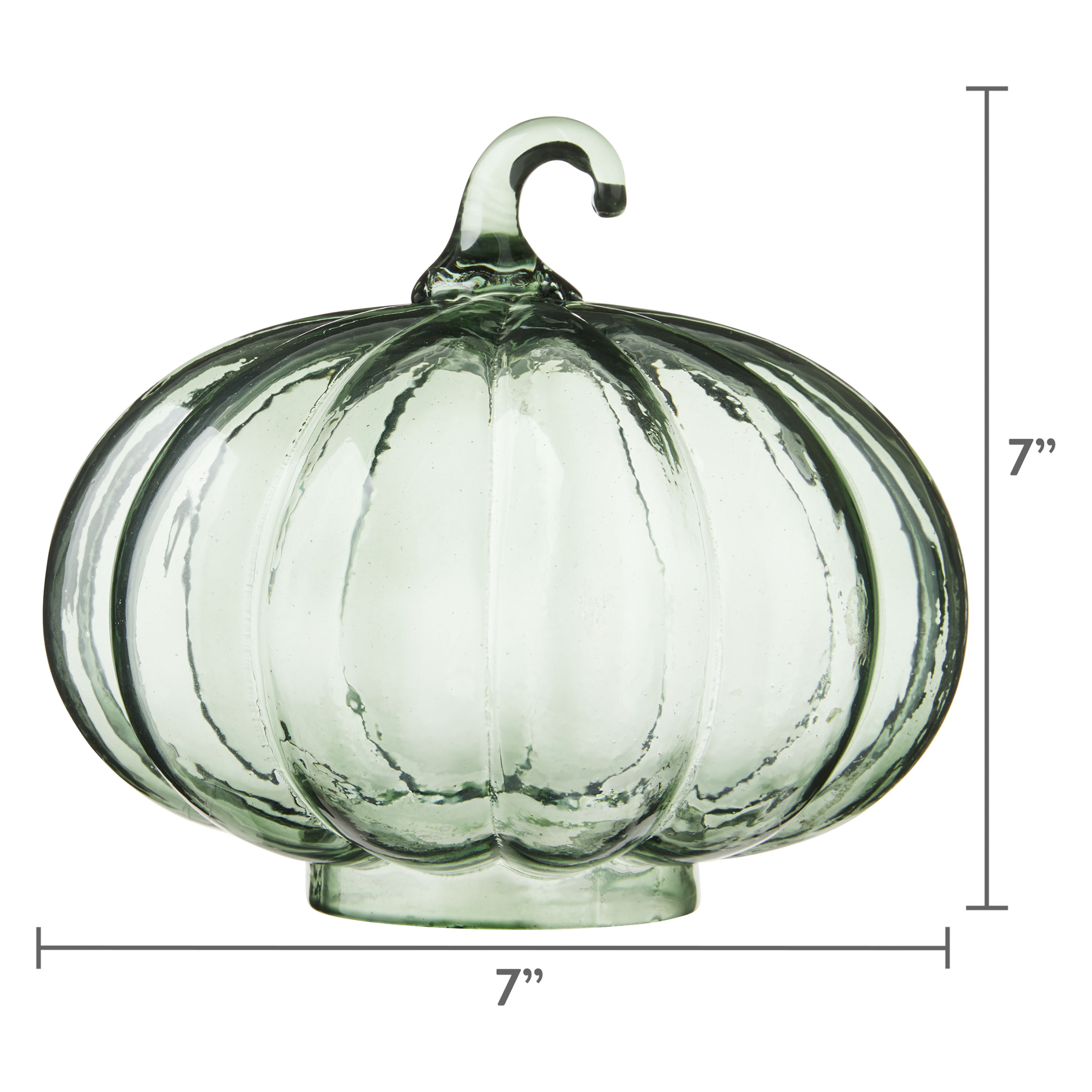Harvest Green Glass Pumpkin Decoration, 7", by Way To Celebrate | Walmart (US)