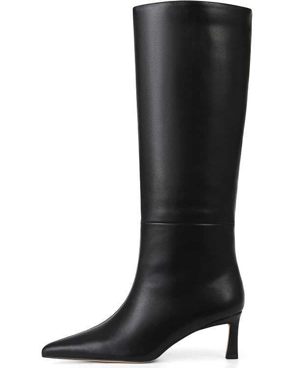 Knee High Boots Womens Wide Calf Kitten Heel Tall Boots Pointed Toe Suede Long Boots Trendy Dress... | Amazon (US)