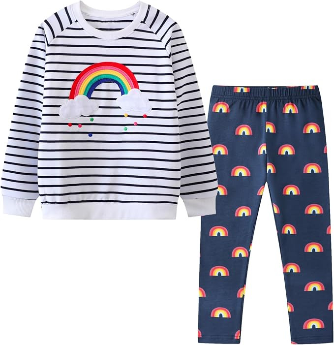 HILEELANG Toddler Girl Fall Outfits Clothing Pants Set Sweatshirt Cotton Strench Leggings Playwea... | Amazon (US)