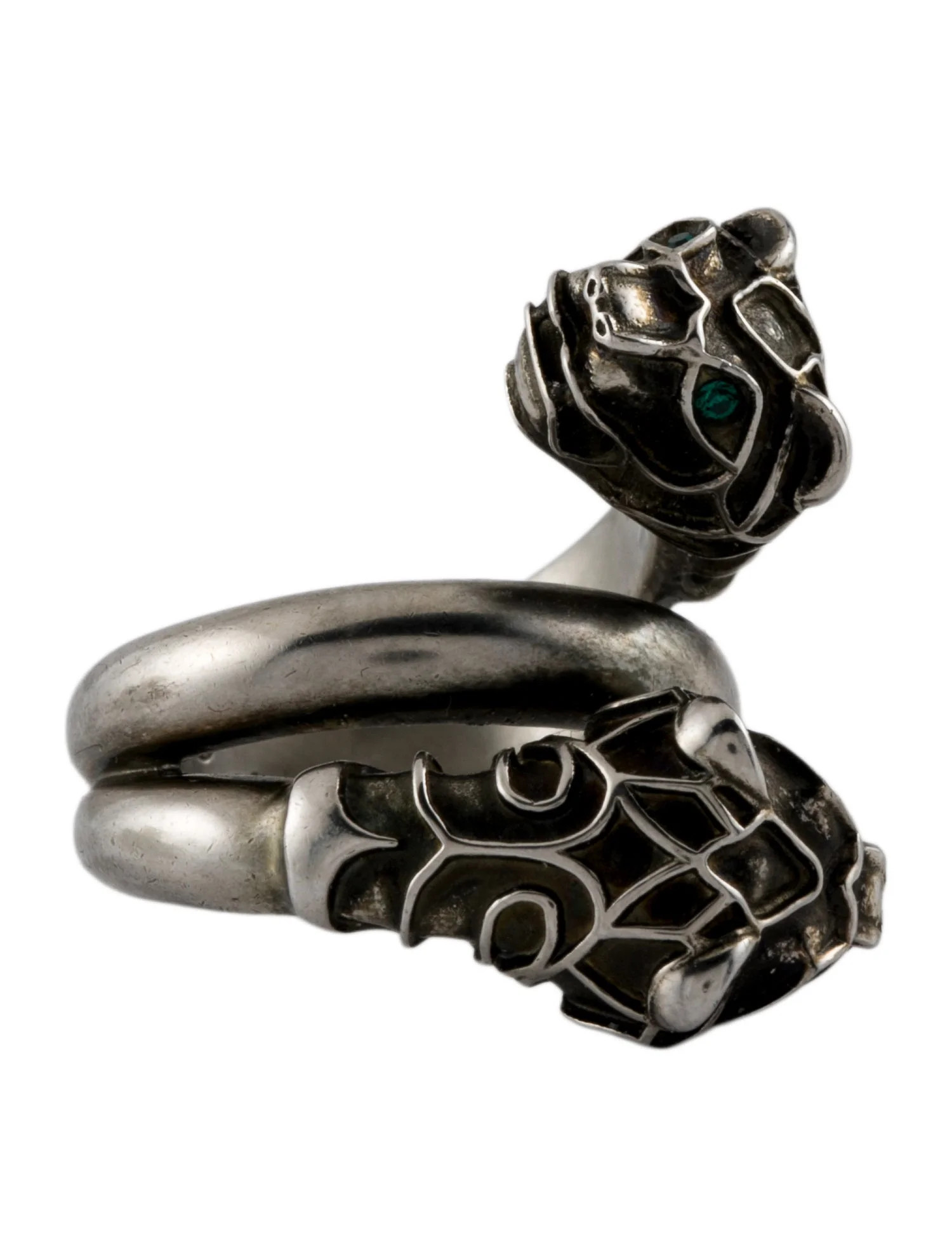Gucci Crystal Double Feline Head Cocktail Ring - Green Cocktail Ring, Rings - GUC1993424 | The Re... | The RealReal