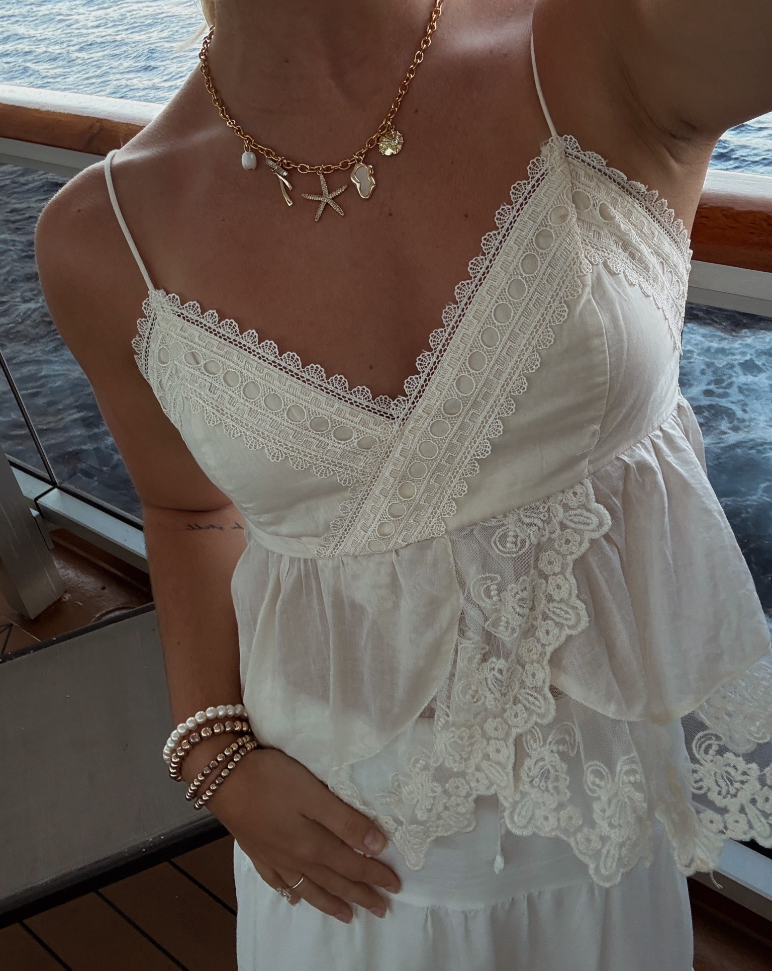 Lace and gold details🙌🏼
I’m also wanting to get this lace top in brown! It would be so cute in the summer or at concerts! 
I’ve attached similar items as well

#LTKootd #LTKGiftGuide #LTKselfcare