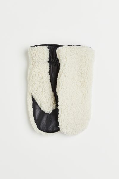 Manoplas de piel y borreguito | H&M (FR, IT, ES, PT, BE)