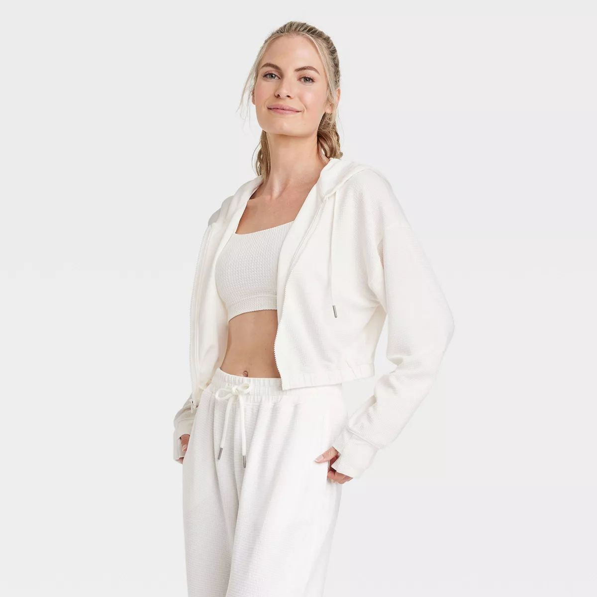 Women's Waffle Full Zip Hoodie - All in Motion™ | Target