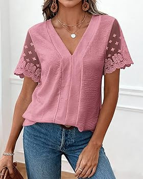 Zenlonr Women Tops Summer 2026 Short Sleeve Shirts Spring Vacation Fashion Dressy Casual Business... | Amazon (US)