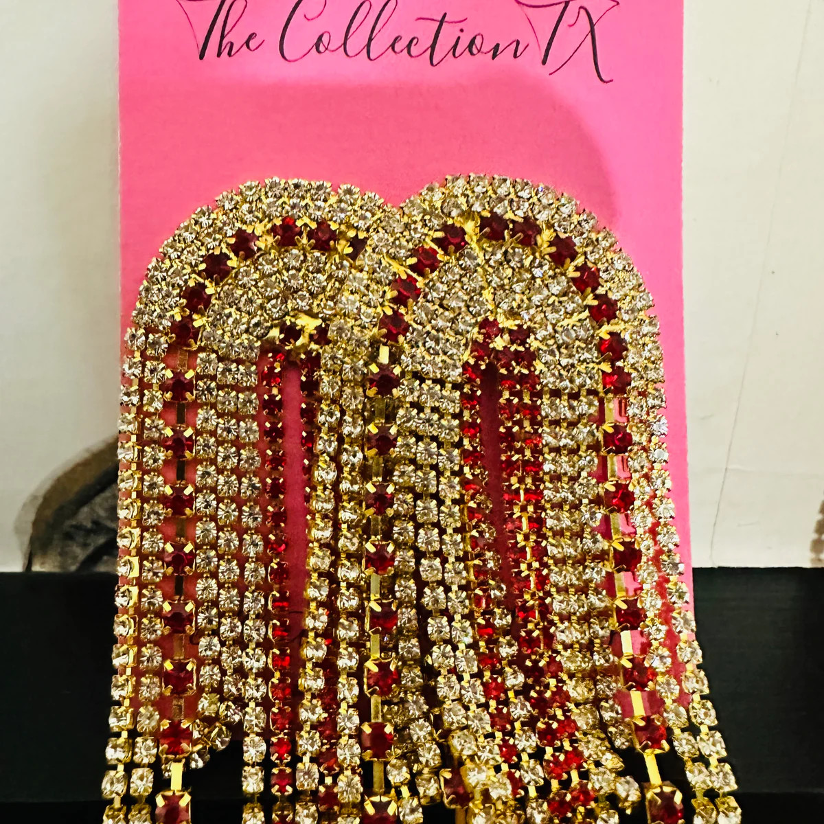 Arch Amor Rhinestone Earrings | The Collection TX 